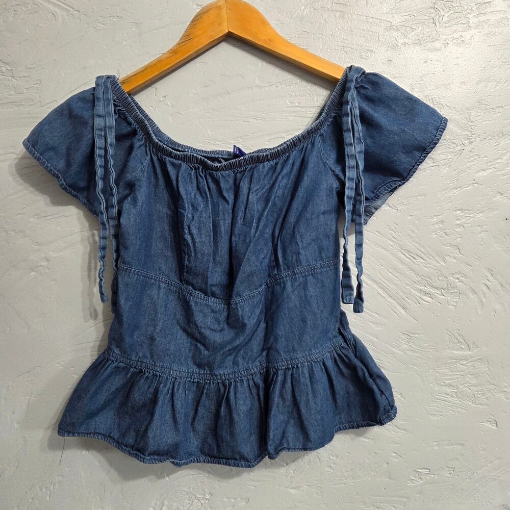 Disney Beauty and the Beast Girls Size M Denim Shirt